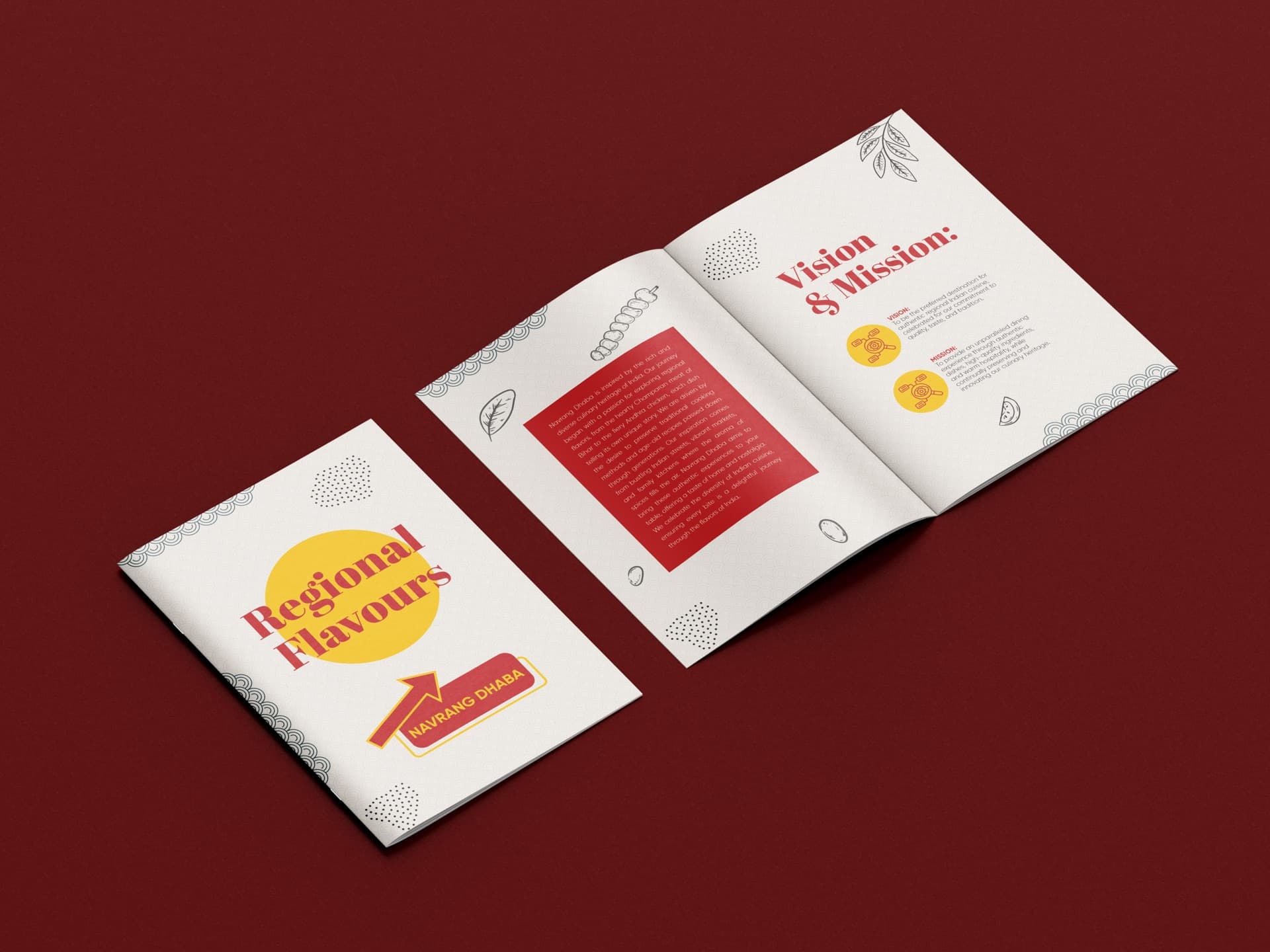 Navrang Dhaba brochure design by Dandora