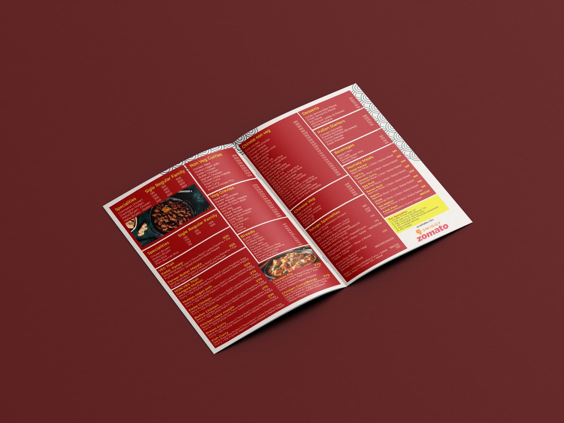 Navrang Dhaba menu design by Dandora